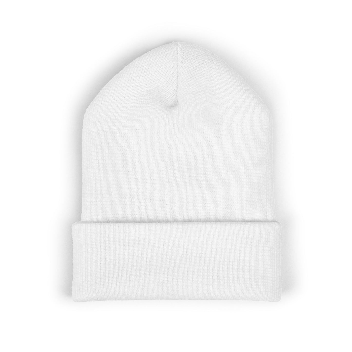 "OGG" Classic Cuffed Beanie - Cool White Embroidered