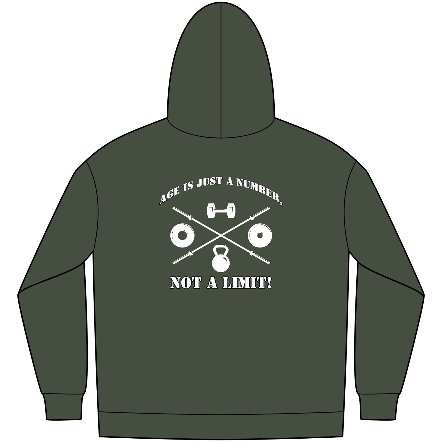 OldGuyzGear "Age is just a number, not a limit" Men's Fleece Pull Over Hoodie