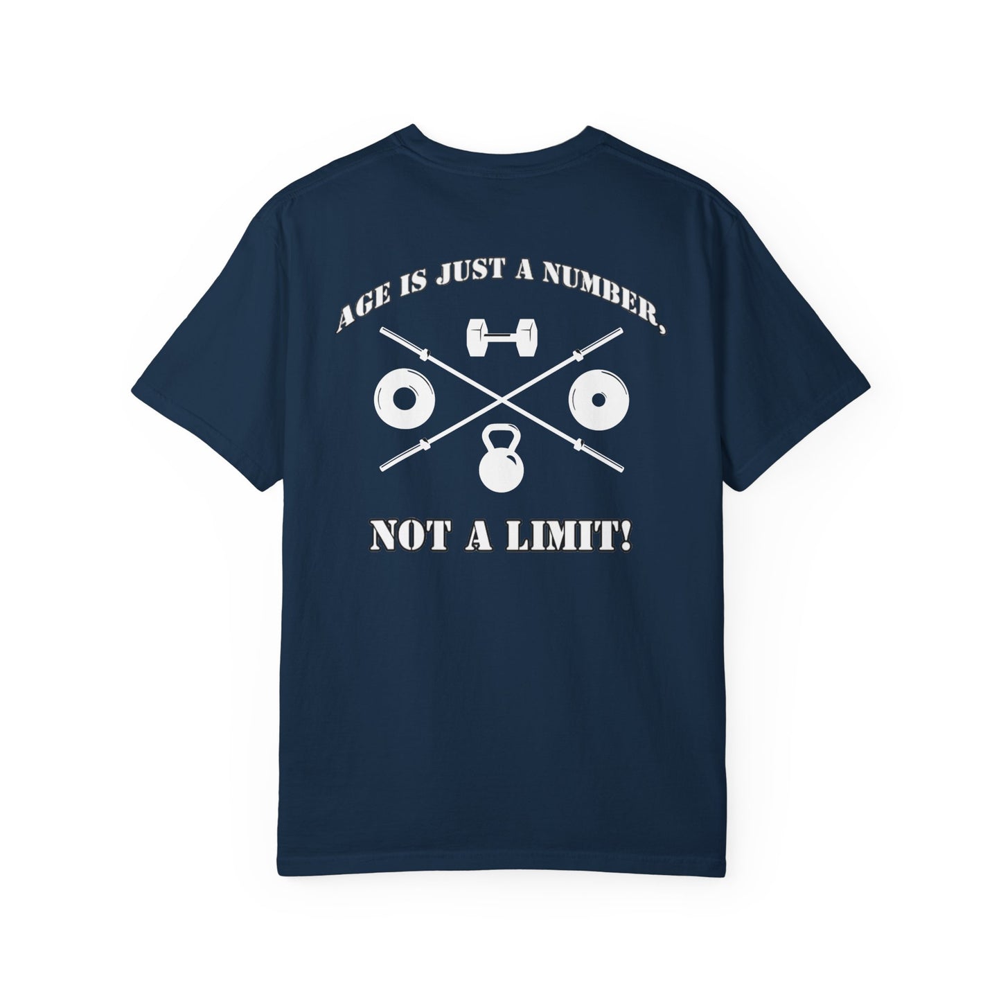 OldGuyzGear "Age is Just a Number, not a Limit"  heavy T-Shirt - Fitness Gym Tee
