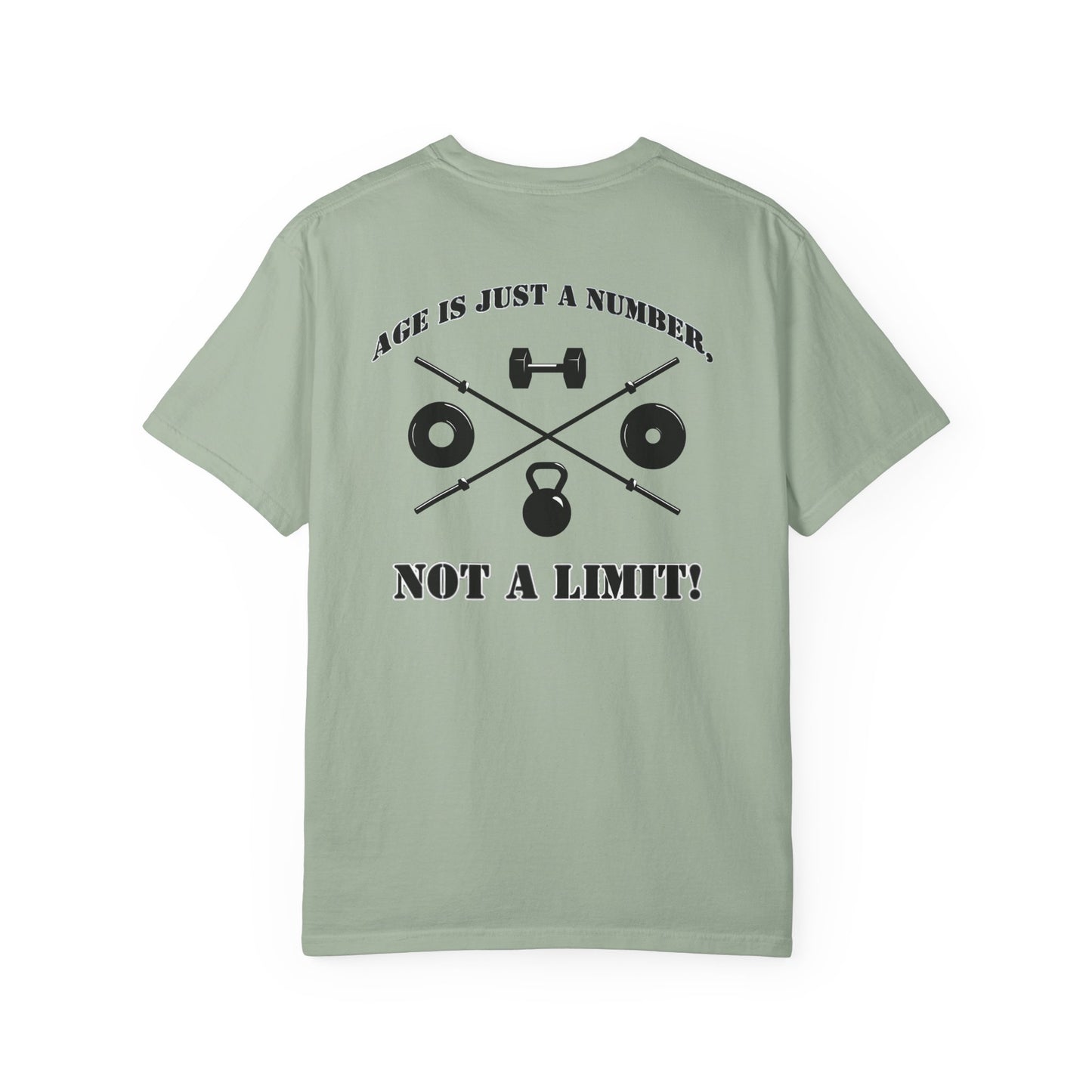 OldGuyzGear "Age is Just a Number, not a Limit"  heavy T-Shirt - Fitness Gym Tee
