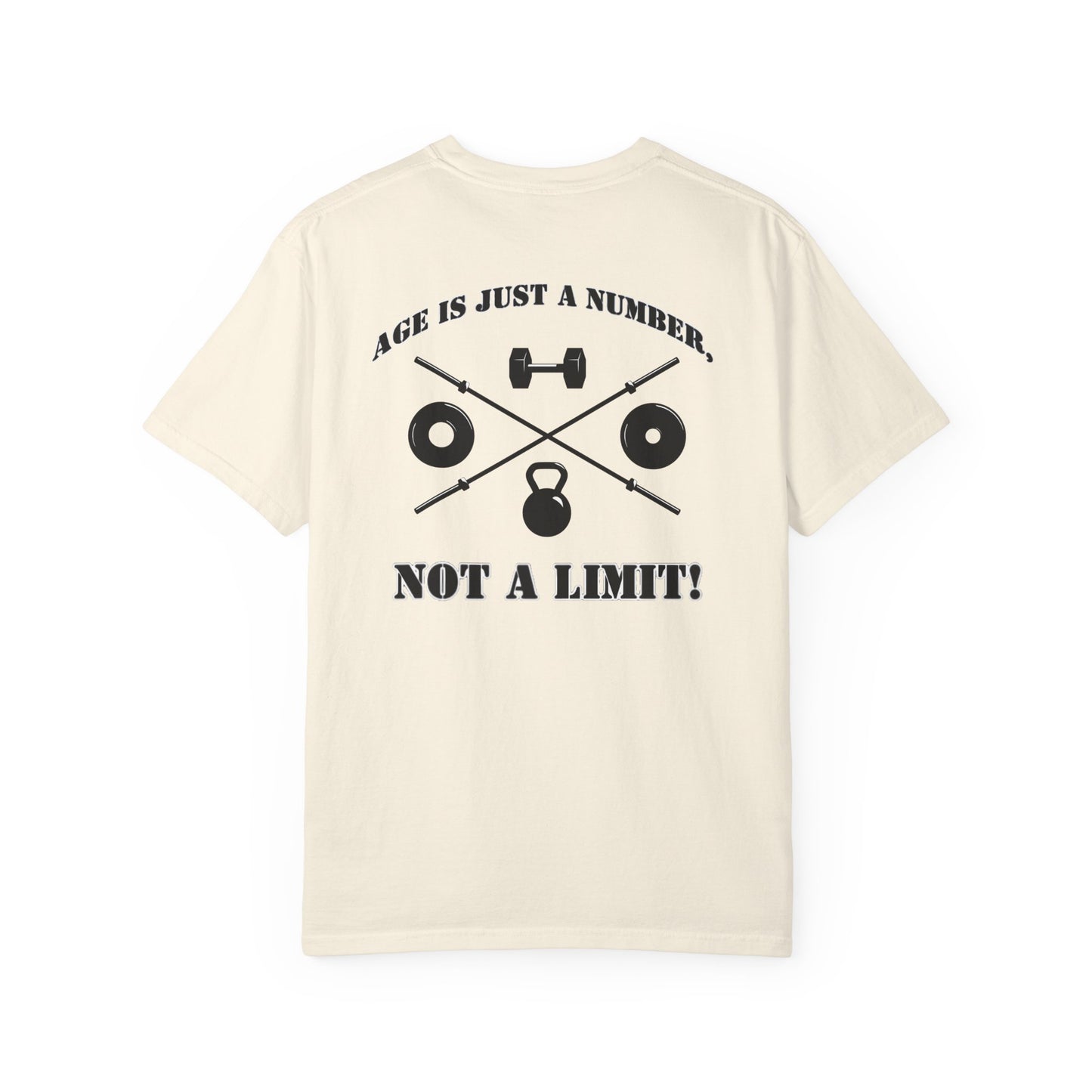 OldGuyzGear "Age is Just a Number, not a Limit"  heavy T-Shirt - Fitness Gym Tee