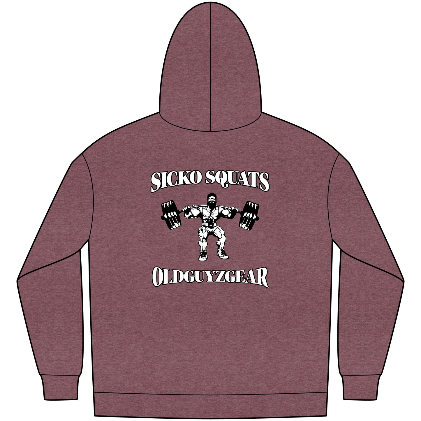 OldGuyzGear "Sicko Squats" Men's Fleece Pull Over Hoodie