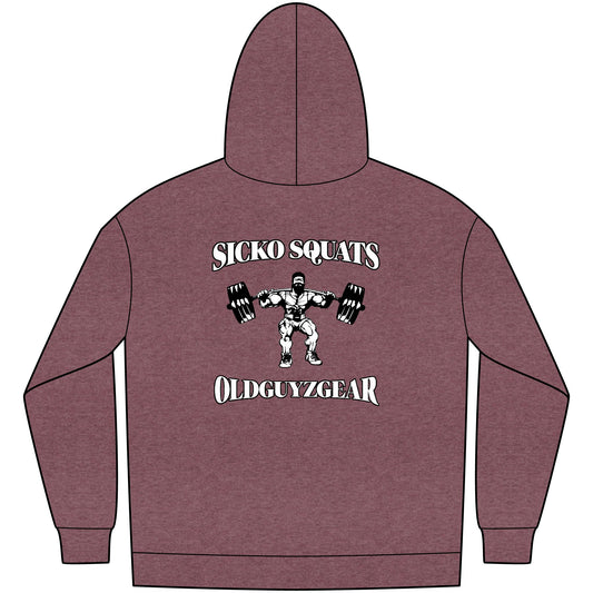 OldGuyzGear "Sicko Squats" Men's Fleece Pull Over Hoodie