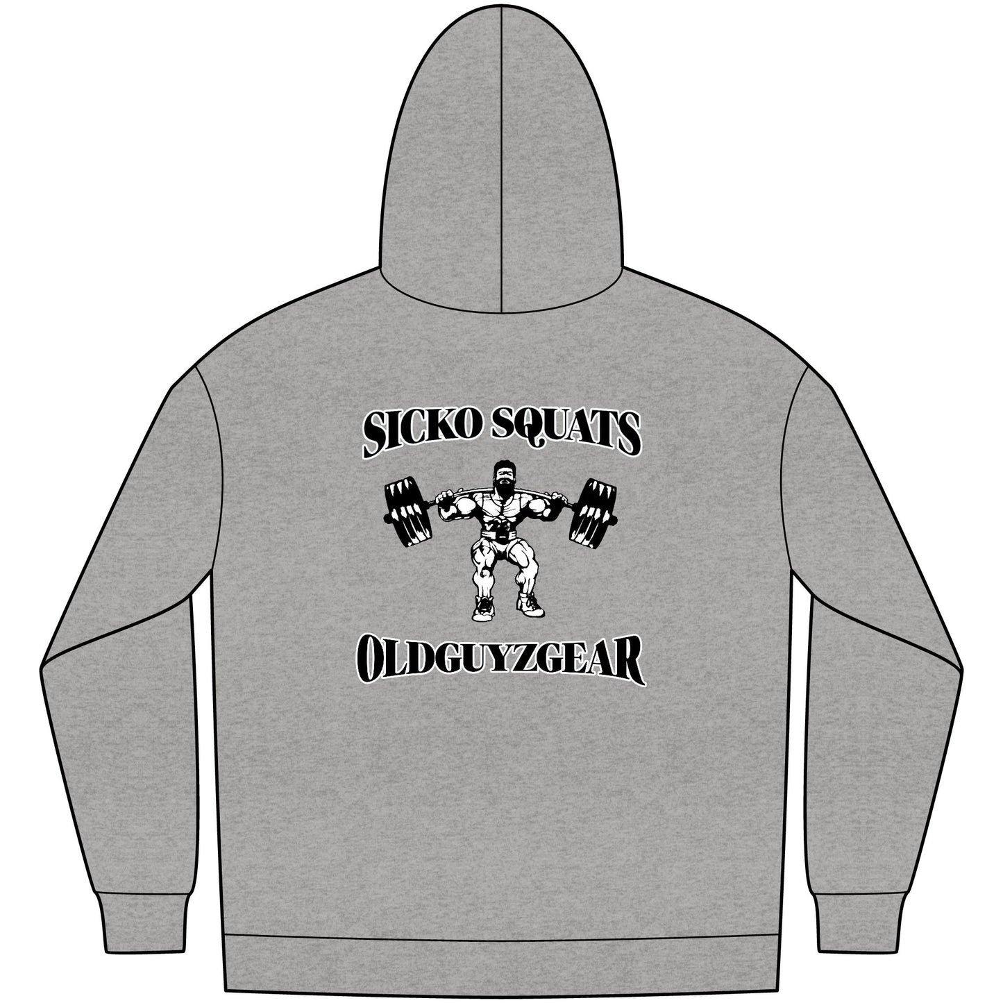 OldGuyzGear "Sicko Squats" Men's Fleece Pull Over Hoodie