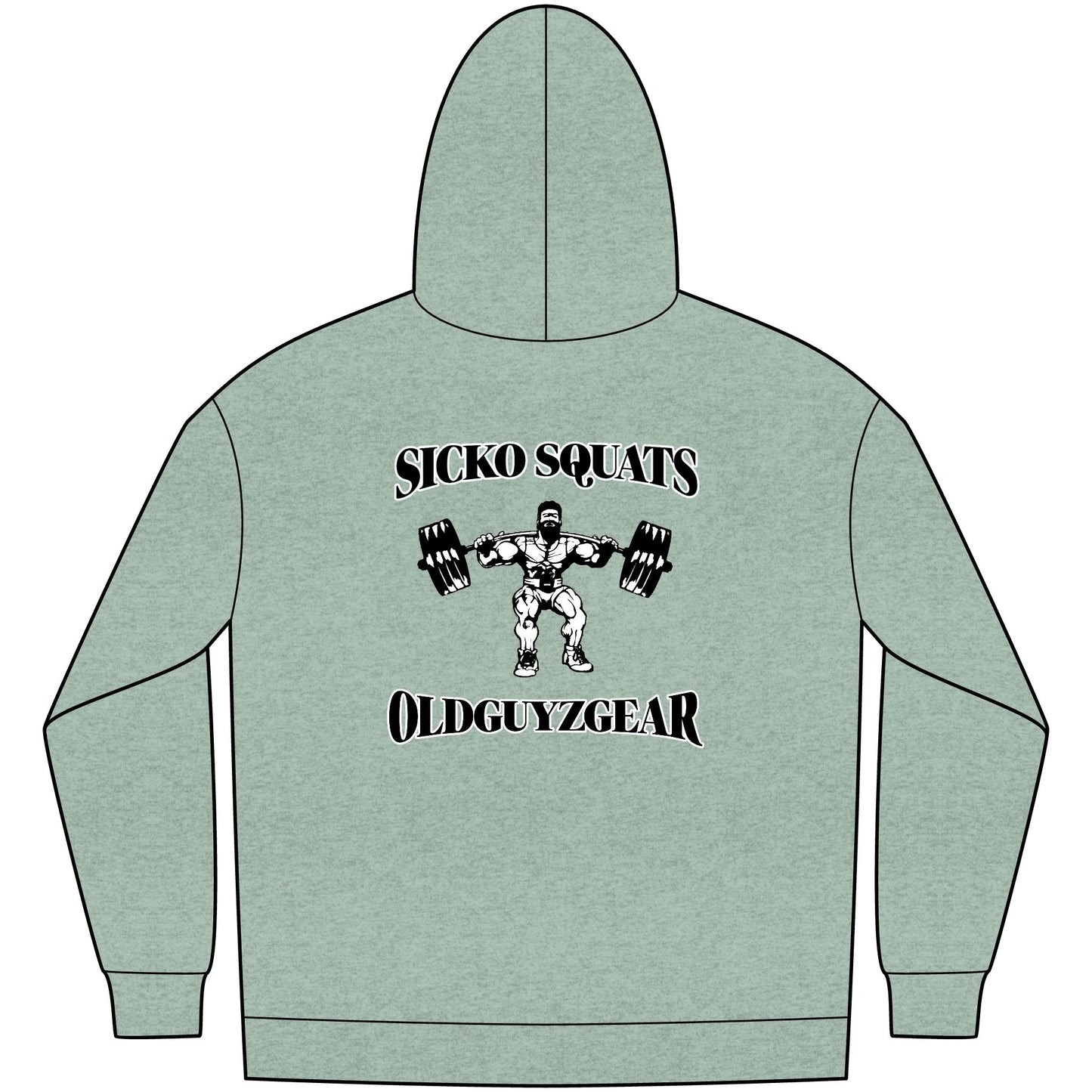 OldGuyzGear "Sicko Squats" Men's Fleece Pull Over Hoodie
