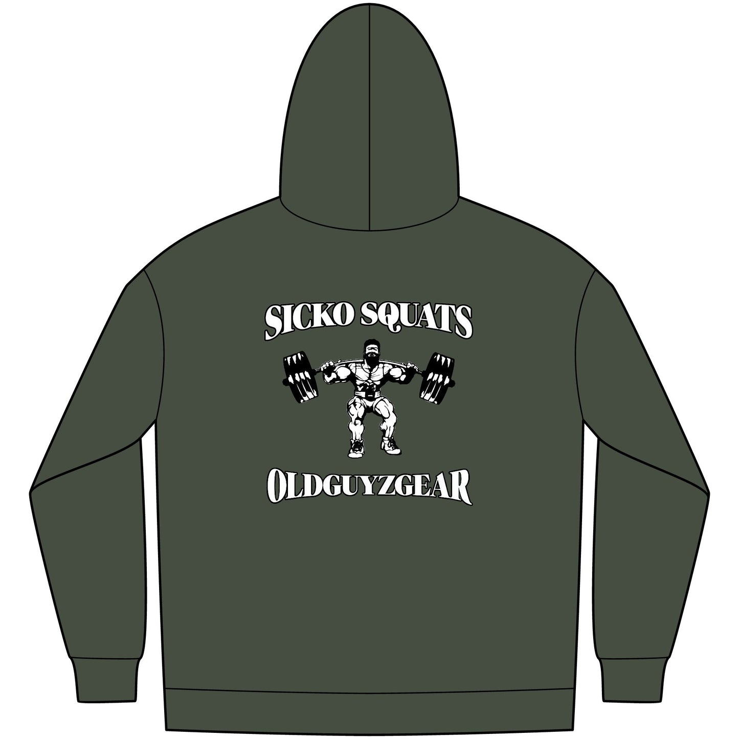 OldGuyzGear "Sicko Squats" Men's Fleece Pull Over Hoodie