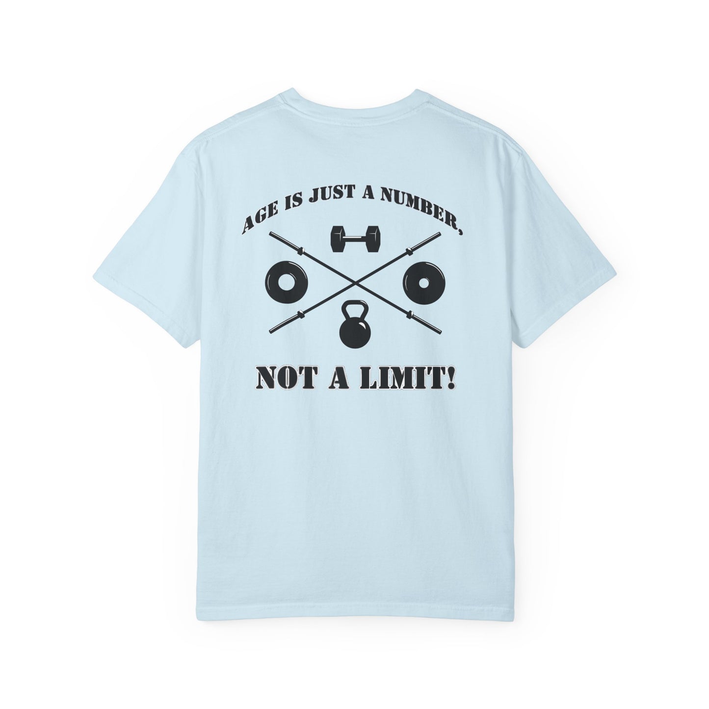 OldGuyzGear "Age is Just a Number, not a Limit"  heavy T-Shirt - Fitness Gym Tee