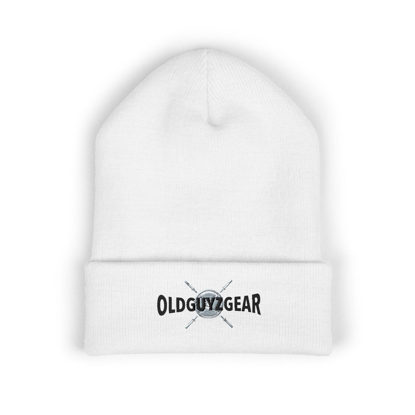 "OGG" Classic Cuffed Beanie - Cool White Embroidered