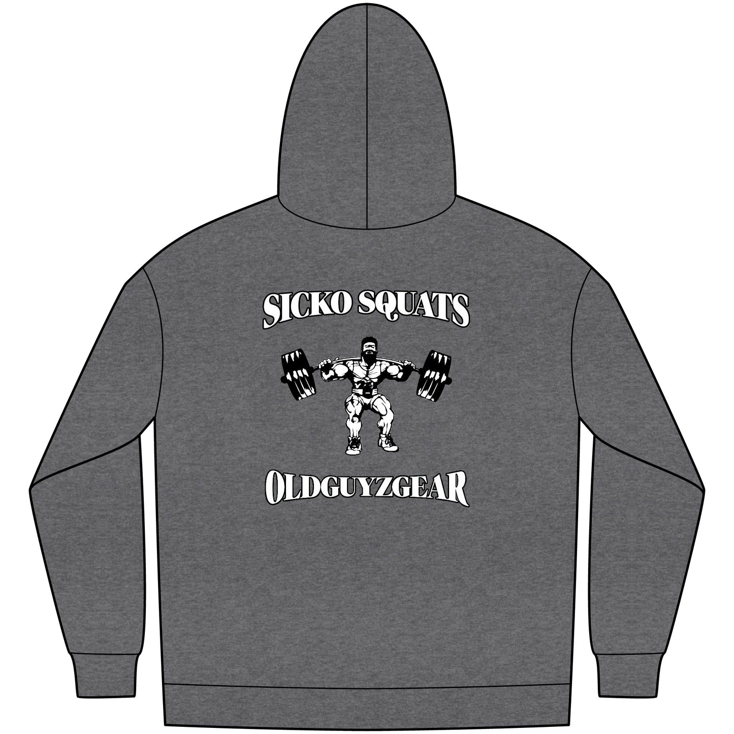 OldGuyzGear "Sicko Squats" Men's Fleece Pull Over Hoodie